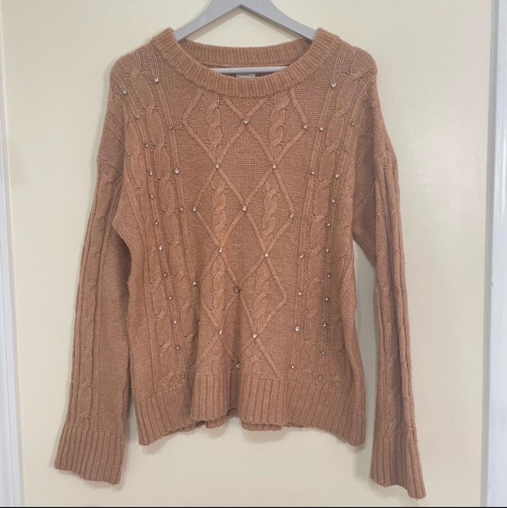 #2 A NewDay Cozy cable knit sweater with rhinestones M